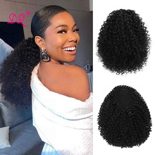 DQ Drawstring Puff  Curly Ponytail Short Wrap Synthetic Wig Bun Afro Ponytail  And Wig Pieces Extension For Black  Women Cosplay