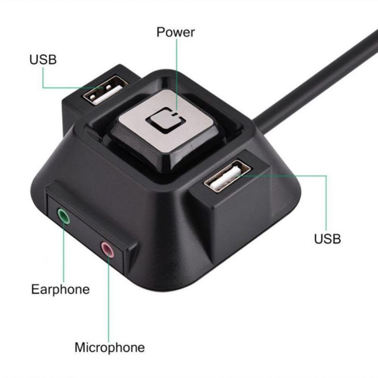 Desktop PC Case Switch Power on/off Button With Dual USB Ports with ...