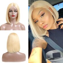 Eseewigs 613 Blonde Lace Front Wigs 150% Straight Bob Brazilian Remy Hair Wig For Women Pre Plucked Natural Hairline 8-16Inch