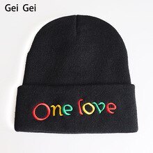 European style colorful letters beanie hat women's winter glass embroidered knitted cap men's outdoor cycling skiing warm hat