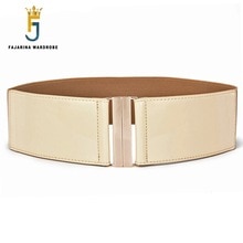 FAJARINA Ladies All-match Woman Decorative Elastic Cow Skin Genuine PU Leather Belts for Women Wide Waist Cummerbunds LDFJ083