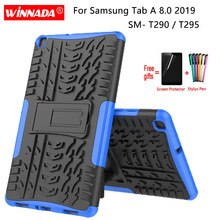 For Samsung galaxy Tab A 8.0 2019 T290 case SM- T295 Tablet armor case Silicone TPU+PC patchwork Shockproof Stand Cover+Film+pen