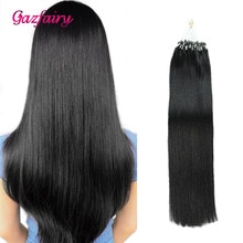 Gazfairy Loop Micro Ring Hair Extensions 16''-24'' 50g Silky Straight Human Micro Bead Links Real Remy Hair Italian Keratin