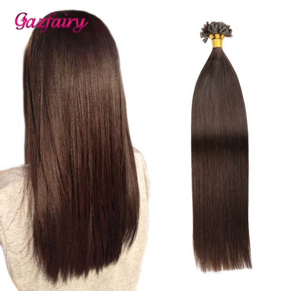 Gazfairy  Real Remy Fusion Human Hair Extension 24'' 1g/s 50g 100g Natural Color U Tip Pre Bonded Keratin Hair Extensions