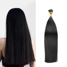 Gazfairy Remy Hair I Tip Human Pre Bonded Keratin Hair Extension 18'' 50g 100g Natural Color Silky Straight Style Fusion Hair