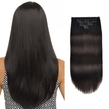 Gazfairy Silky Straight Clip ins 100% Real Remy Hair 20'' 7pcs/set 120g Clip in Human Hair Extensions Full Head Double Drawn