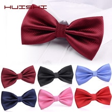 HUISHI 28 Colors Men Solid Bowtie Groom Colourful Plaid Bowtie Wedding Cravat Gravata Male Marriage Fashion Bow Ties Men