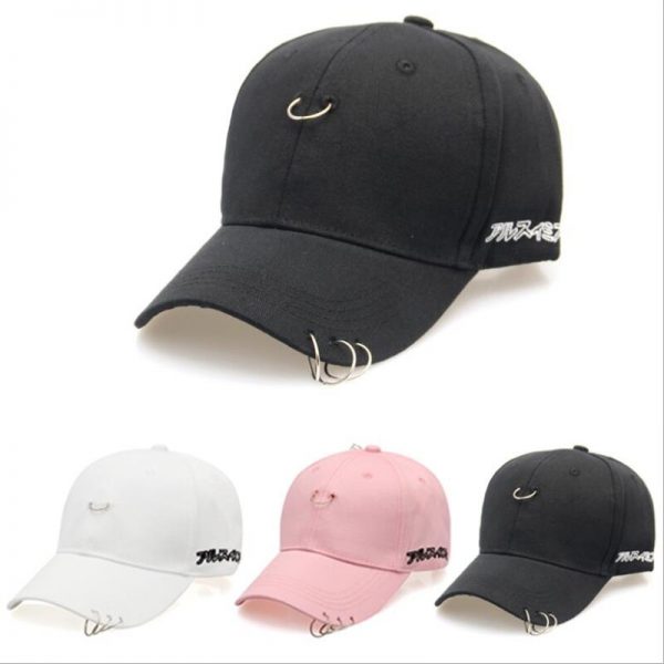 Hat Creative Piercing Ring Baseball Cap Punk Hip Hop Caps Cotton Adult Casual Solid Adjustable Unisex Caps Snap back