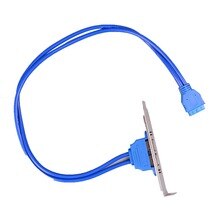 High Speed USB 3.0 Back Panel Expansion Bracket to 20-Pin Header Cable (2-Port) Motherboard FOR PC