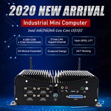 Industrial Mini pc 8th Gen Core i5-8250U 2*DDR4 up to 32GGB 6*DB9 COM desktop pc WES7/10 GPIO PS/2 LPT SIM card HD VGA computers