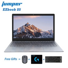 Jumper EZbook S5 14.0 Inch 8GB Ram 256GB SSD CPU N3450 1920*1080 FHD IPS 1.25KG Light 4600mAh Windows 10 Notebook Student Laptop