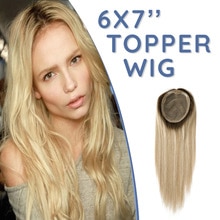 K.S WIGS 14-20'' 15X17cm Silk Base With Clips Hair Topper Wig Fake Scalp 150% Density Virgin Remy Human Hair Topee For Women