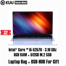KUU K1 15.6Inch For Intel i5-5257U 3.10GHz Gaming laptop 512GB SSD IPS Screen Keyboard Backlight Fingerprint Unlock Notebook