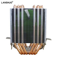 LANSHUO 4pin 90mm CPU cooler 6 copper pipe Double tower for amd am2 am3 am4 Intel 775 1150 1151 1155 1156 1366 thermal compound