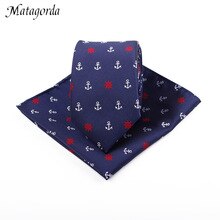 Matagorda Square Handkerchief+ Bowtie+Tie Suit for Wedding New Luxury Jacquard Weave Tie Set 6CM Anchor Necktie Gravata Neckwear