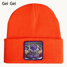 Men Dragon Ball Anime Character Hat Women Winter Outdoor Riding Warm Wool Beanie Hat Street Hip-Hop Fashion Knitted Baseball Cap