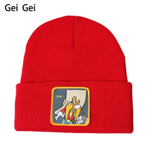 Men Winter Anime Cartoon Knitting Beanie Hats Outdoor Riding Skiing Warm Beanie Wool Hat Women New Autumn Acrylic Baseball Cap