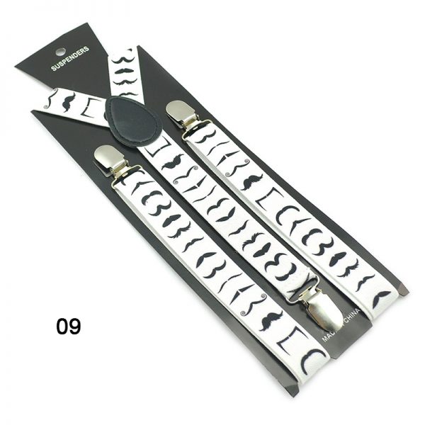 Free shipping-Unisex Clip-on Braces Elastic Suspender 2 colors mix "Mustache" Y- back Suspenders