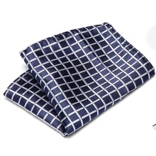 Men's Hanky Polyester Silk Pocket Squares Plaid Design Handkerchief Luxury Groom Wedding Party Chest Towel