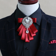Men's Rhinestone Bow Tie High-end Banquet Wedding Groom Groomsman Host Suit Shirt Jewelry Adult Luxury Handmade Bowtie Female
