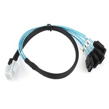 Mini SAS 4i SFF-8087 36P 36-Pin Male to 4 SATA 7-Pin Splitter Adapter Cable 0.5M Connecter Support  for 10 GBPs Band