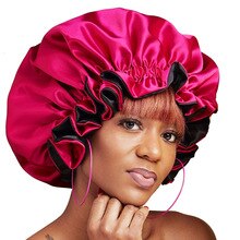 Muslim Women Adjustable Button Sleeping Satin Turban Hat Bonnet Cancer Chemo Beanies Hair Cap Headwrap Accessories
