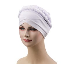 Muslim Women Twist Braid Silk Turban Hat Scarf Cancer Chemo Beanie Chemotherapy Cap Hijab Headwear Head Wrap Hair Accessories