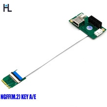 NGFF (M.2) Key A E to PCI-E Express X1+USB Riser Card with High Speed FPC Cable
