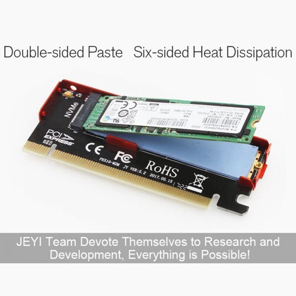 NVME M.2 to PCIE 3.0 Full Speed X16 Extension Transfer Adapter Converter Card Dust-proof