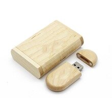 Natural Maple Wood USB 2.0 Flash Drives Memory Stick Pen Thumb U Disk Pendrive With Storage Box for Laptops Notebook