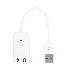 New USB 2.0 External Sound Card Virtual 7.1 Channel 3D Mini Audio Adapter For Microphone Headphone Soundbox