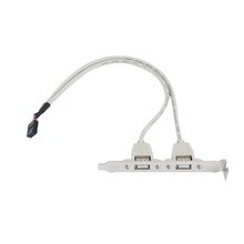 Newest 2-Port USB2.0 Motherboard Rear Panel Expansion Bracket Host Adapter New