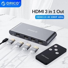 ORICO 3 Input 1 3 Ports KVM Switches Output 4K 60Hz HDMI 2.0 Switcher 3 Port for PC Laptop XBOX 360 PS3 PS4 TV DVD