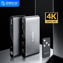 ORICO HDMI 2.0 Splitter Switch 3 Port 4K 60Hz 1080P Aluminum Switcher 3 in 1 Out With IR Remote Control for DVD TV Xbox PS3/4