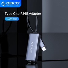 ORICO Type C Network Card Aluminum USB C Ethernet Type C to RJ45 Gigabit Lan Adapter 10/100/1000 for MacBook Pro Windows laptop
