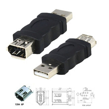 OULLX USB2.0 Male  to IEEE 1394 Female 6Pin 6P Firewire Adapter cable Converter Connector F/M for MINI DV HDV camcorder