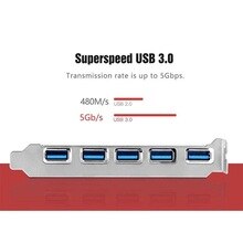 PCI-E 7-Ports USB 3.0 Expansion Card Adapter 5 External Port, 2 Internal