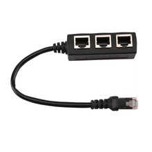 Professional Long RJ45 1 To 3 Ethernet LAN Network Cable Splitter Extender Adapter Connector RF Cable