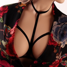 Punk Body Chain Harness Underwear Harness Garter Plus Size Elastic Adjustable Black Overall Dress Women Suspenders
