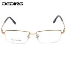 Pure Titanium Glasses Frame Men Half Rim Eyeglasses Oversized Glasses Frame Prescription Myopia Optical Frame Eyewear DD1536