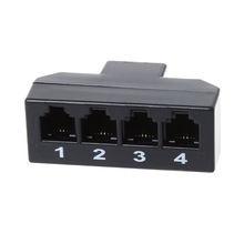RJ11 6P4C Female to 4 Ethernet RJ45 8P8C Male F/M Adapter Converter Cable