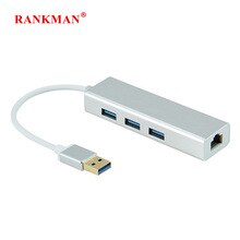 Rankman USB 3.0 to Gigabit Network Card RJ45 Ethernet Lan Adapter for Windows XP/7/8/10 Asus Dell HP Lenovo PC Laptops