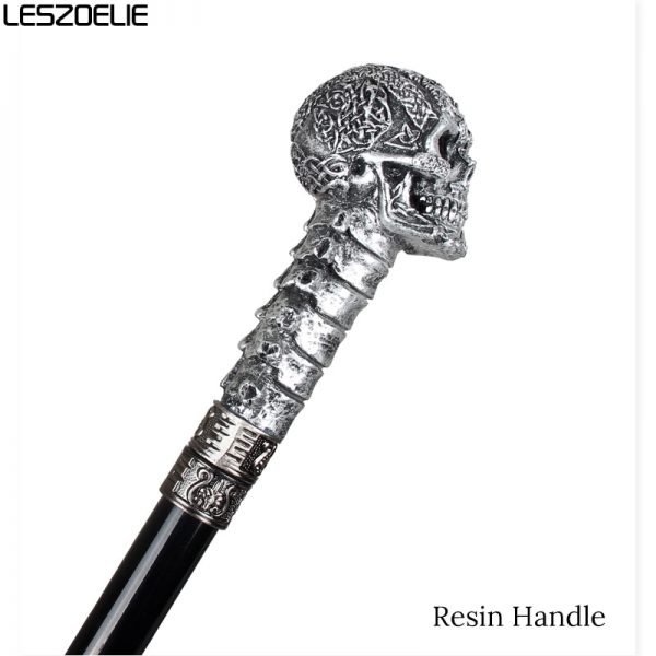 Resin Skull Head Handle Walking Stick For Man Fashion Decorative Walking Cane Women Vintage Metal Canes Men Luxury Walking Stick