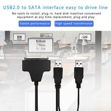 SATA to USB 2.0 To 7 15 22pin Adapter Cables External Power For 2.5'' Ssd Hdd Hard Disk Drive Converter