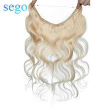 SEGO 16"-24" 100% Real Wire Human Hair Extensions Brazilian Non-remy Invisible Hairpieces Flip in Halo Hair Extensions