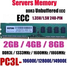 Server 8GB DDR3 1333MHz PC3-10600E ECC Unbuffered ram 4GB 2Rx8 PC3L-12800E DDR3L 1600MHz 1866 MHz PC3-14900E 240PIN UDIMM Memory