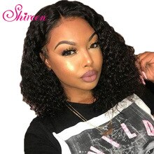 Shireen Brazilian Curly Human Hair Wigs 4X4 Kinky Curly Short Bob Wig 150% Density Remy Human Hair Lace Closure Wigs Pre Plucked