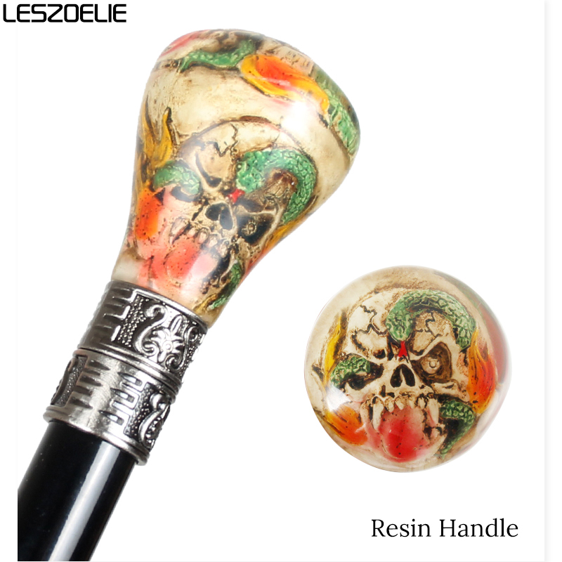 Skull And Snake Resin Handle Fashion Walking Stick For Man Luxury Decorative Walking Cane Women Vintage Walking Stick Canes