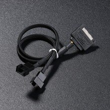 Sleeved SATA 15Pin to 2 Way 3Pin 4Pin Fan Power Adapter Extension Cable
