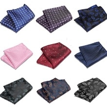Solid Dots Stripes Pattern Men's Handkerchief Wedding Accessories Jacquard  Pocket Square Silk match for Suit Tie Men